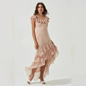 NWOT ASTR THE LABEL  MAGNOLIA FLORAL RUFFLE HI-LO MAXI DRESS S